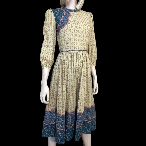 Suttles & Seawinds Vintage Victorian Dress House on Prairie Cottagecore Cotton - Picture 3 of 15